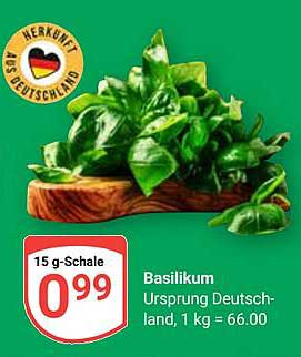 Basilikum 15 g-Schale, Ursprung Deutschland