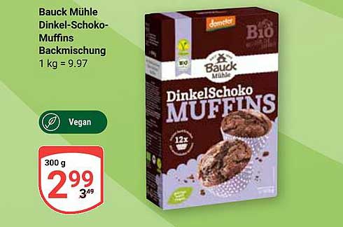 Bauck Mühle Dinkel-Schoko-Muffins Backmischung 300 g