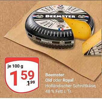 Beemster Old oder Royal - Holländischer Schnittkäse, 48 % Fett i. Tr.