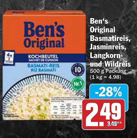 Ben's Original Basmati-, Jasmin-, Langkorn- und Wildreis 500 g