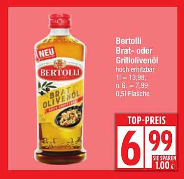 Bertolli Brat- oder Grillolivenöl 0,5l Flasche