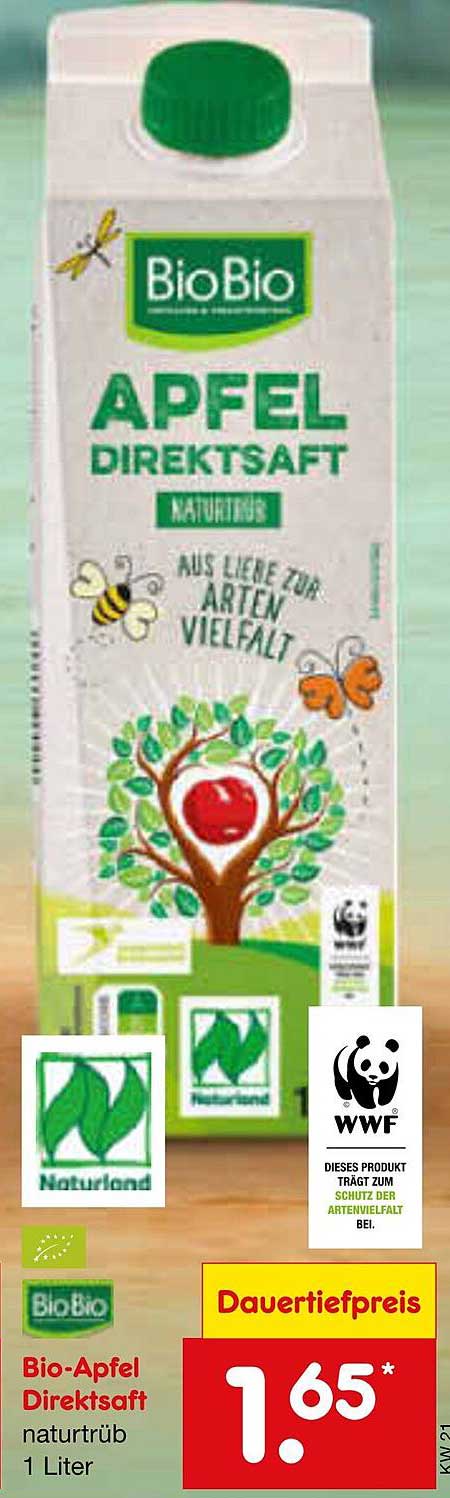 Bio-Apfelsaft naturtrüb 1 Liter
