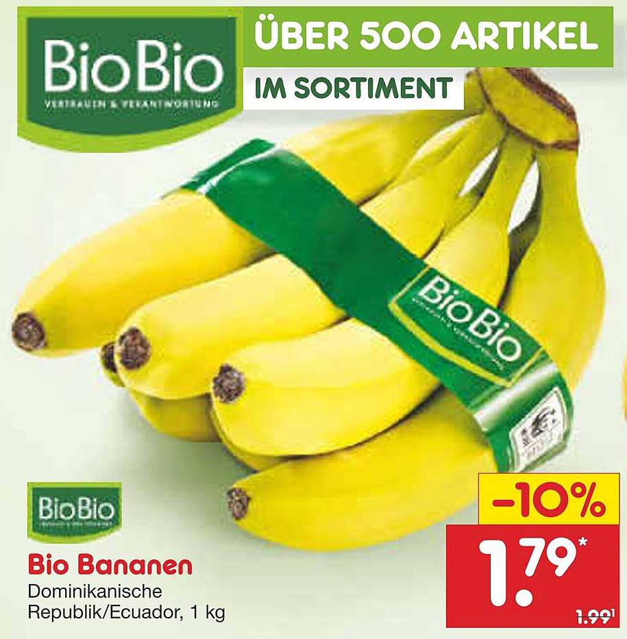 Bio Bananen Dominikanische Republik/Ecuador, 1 kg -10%