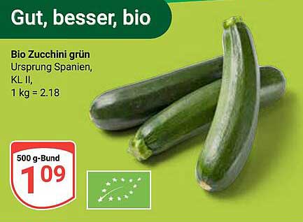 Bio Zucchini grün - 500 g-Bund