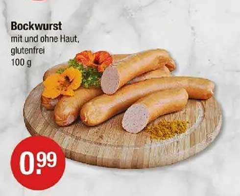 Bockwurst mit und ohne Haut, glutenfrei