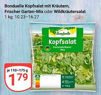 Bonduelle Kopfsalat mit Kräutern, Frischer Garten-Mix oder Wildkräutersalat