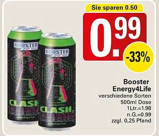 Booster Energy4Life verschiedene Sorten 500ml Dose