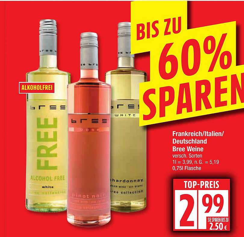 Bree Weine - Bis zu 60% sparen!