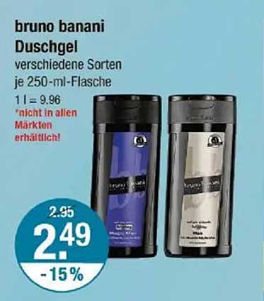 bruno banani Duschgel verschiedene Sorten je 250-ml-Flasche