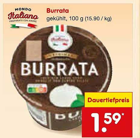 Burrata, gekühlt, 100 g (15,90 / kg)