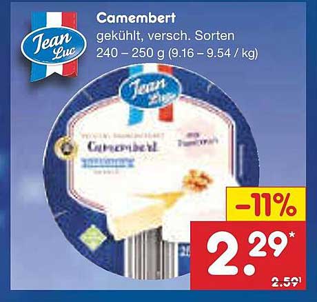 Camembert Jean Luc, gekühlt, verschiedene Sorten