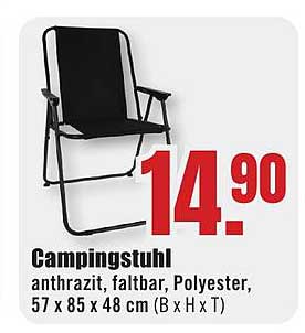 Campingstuhl Anthrazit, faltbar, Polyester, 57 x 85 x 48 cm (B x H x T)