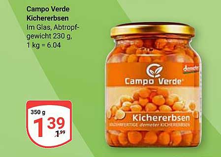 Campo Verde Kichererbsen im Glas 350 g