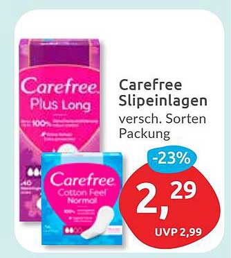 Carefree Slipeinlagen – verschiedene Sorten