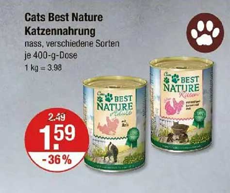 Cats Best Nature Katzennahrung, nass, verschiedene Sorten je 400-g-Dose