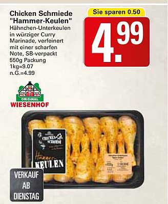 Chicken Schmiede 'Hammer-Keulen' - Hähnchen-Unterkeulen in würziger Curry Marinade