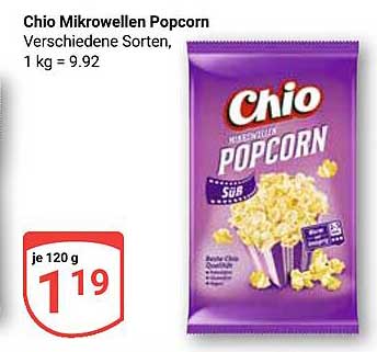 Chio Mikrowellen Popcorn - Verschiedene Sorten