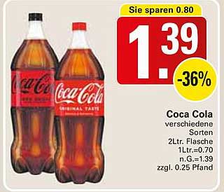 Coca Cola verschiedene Sorten 2L Flasche