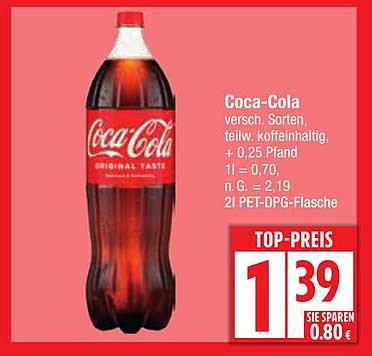 Coca-Cola, verschiedene Sorten, teilw. koffeinhaltig, 1,5L PET-Flasche