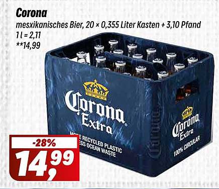 Corona Mexikanisches Bier, 20 x 0,355 Liter Kasten