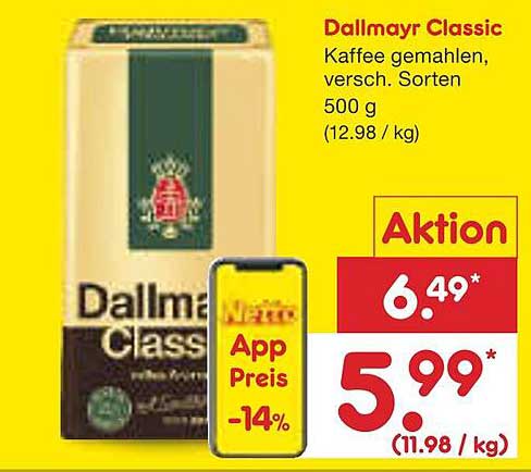 Dallmayr Classic Kaffee gemahlen, 500 g