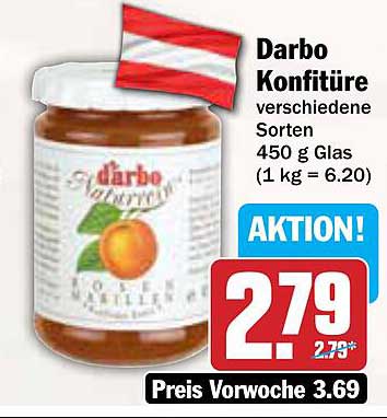 Darbo Konfitüre verschiedene Sorten 450 g Glas