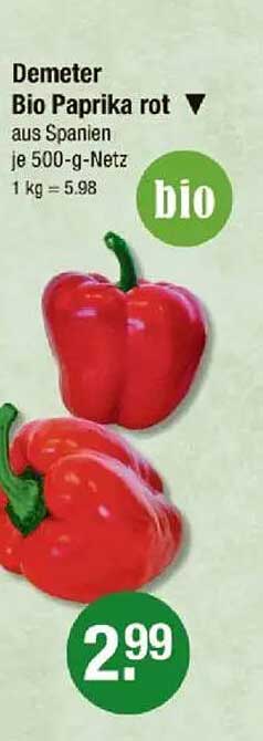 Demeter Bio Paprika rot aus Spanien