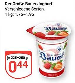 Der Große Bauer Joghurt, verschiedene Sorten