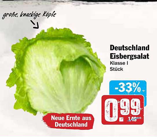 Deutschland Eisbergsalat Klasse I Stück