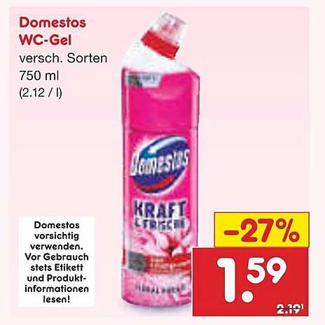 Domestos WC-Gel 750 ml – vielseitige Reinigungskraft