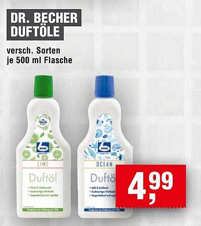 Dr. Becher Duftöle - verschiedene Sorten je 500 ml Flasche