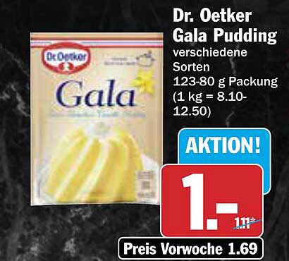 Dr. Oetker Gala Pudding verschiedene Sorten 123-80 g Packung