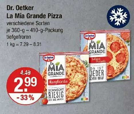Dr. Oetker La Mia Grande Pizza - verschiedene Sorten