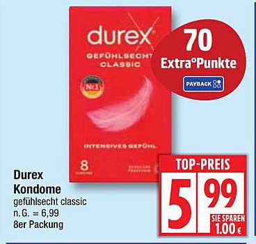 Durex Kondome gefühlsecht classic 8er Packung