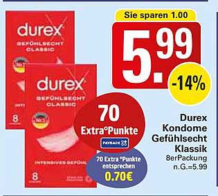 Durex Kondome Gefühlssecht Klassik 8er Packung