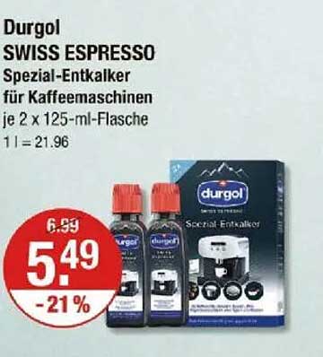 Durgol SWISS ESPRESSO Spezial-Entkalker für Kaffeemaschinen