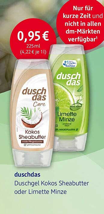 duschdas Duschgel Kokos Sheabutter oder Limette Minze