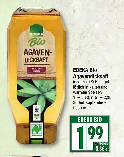 EDEKA Bio Agavendicksaft 360ml