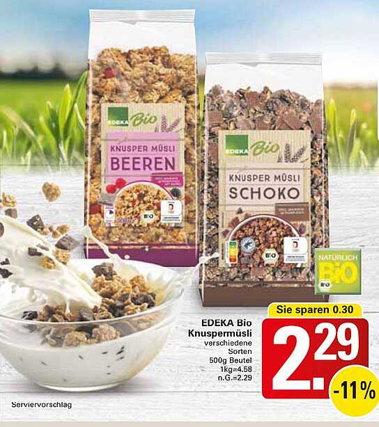EDEKA Bio Knuspermüsli verschiedene Sorten