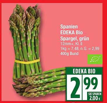 EDEKA Bio Spargel, grün 12mm+, Kl. II - 400g Bund