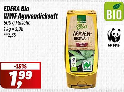 EDEKA Bio WWF Agavendicksaft 500 g Flasche