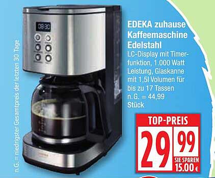 EDEKA zuhause Kaffeemaschine Edelstahl
