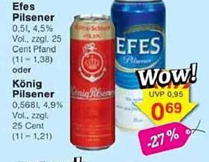 Efes Pilsener oder König Pilsener – Jetzt zum Sonderpreis!