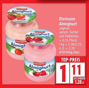 Ehrmann Almighurt - Joghurt, verschiedene Sorten und Fettstufen