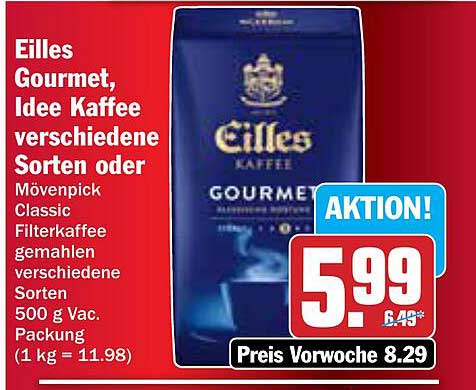 Eilles Gourmet, Idee Kaffee verschiedene Sorten