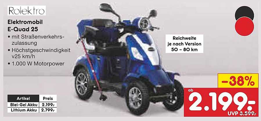 Elektromobil E-Quad 25 mit Straßenzulassung