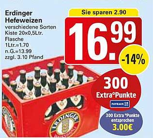Erdinger Hefeweizen 20x0,5L Kiste