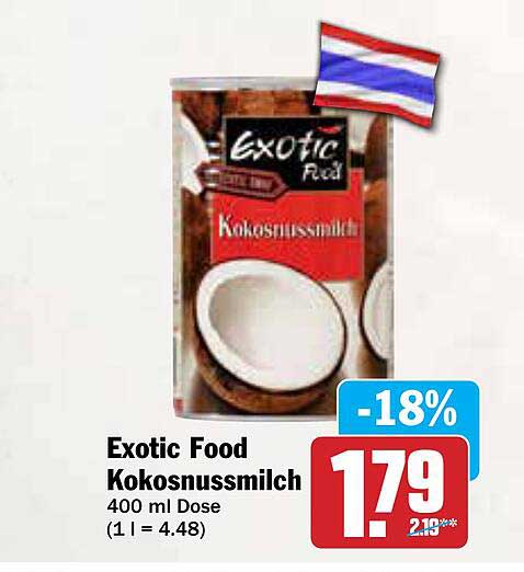 Exotic Food Kokosnussmilch 400 ml Dose