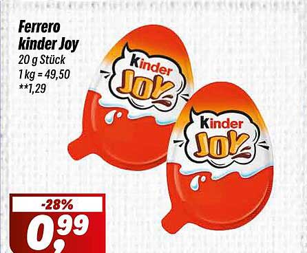 Ferrero Kinder Joy 20 g Stück - jetzt für nur 0,99 €!