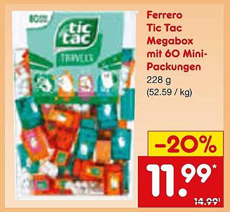 Ferrero Tic Tac Megabox mit 60 Mini-Packungen